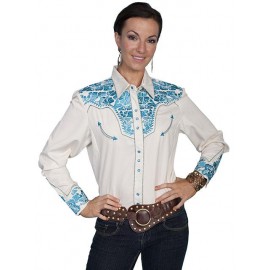 CAMICIA FLORAL TOOLED SCULLY