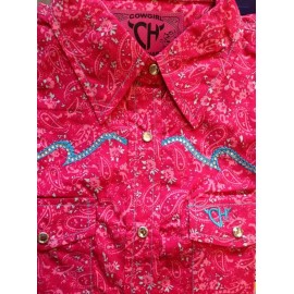 CAMICIA WESTERN JUNIOR HOT PINK COWGIRL HARDWARE