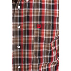 CAMICIA RED BROWN PLAID CINCH