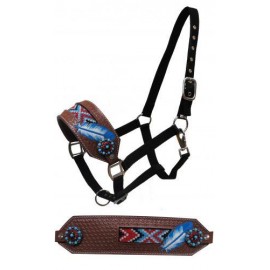 CAVEZZA BRONC BEADED & PAINTED FEATHER