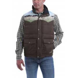 GILET RETRO QUILTED HORSE PRINT CINCH