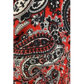 SCARF RED BLACK WHITE PAISLEY