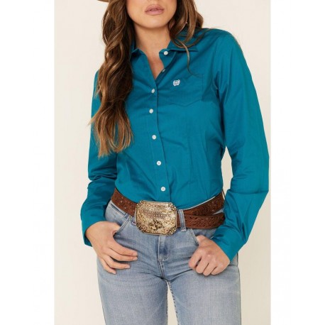 CAMICIA TEAL SOLID CINCH