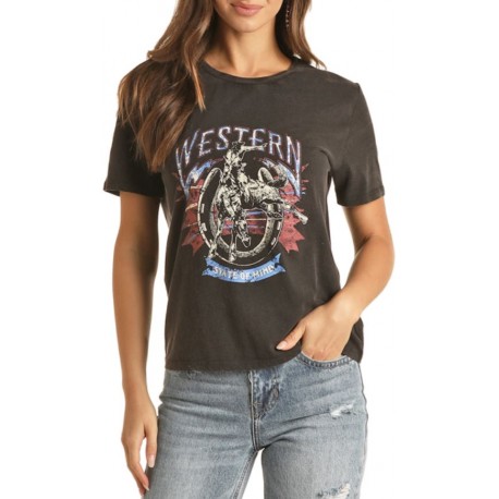 T-SHIRT JUNIOR WESTERN STATE OF MIND PANHANDLE