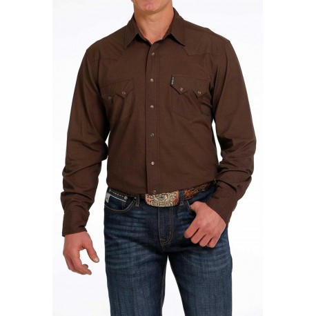 CAMICIA SOLID BROWN MODERN CINCH